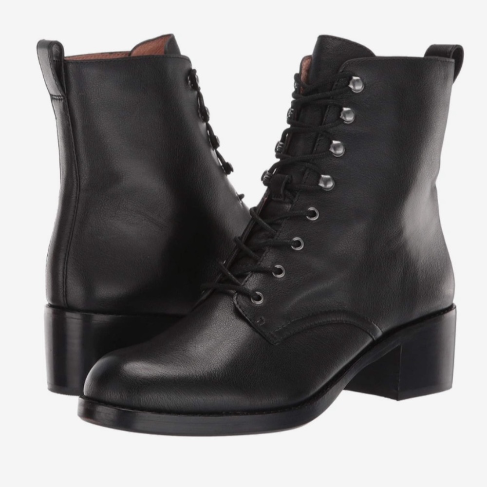 Madewell Patti Lace-up Boot, black, size 6.5